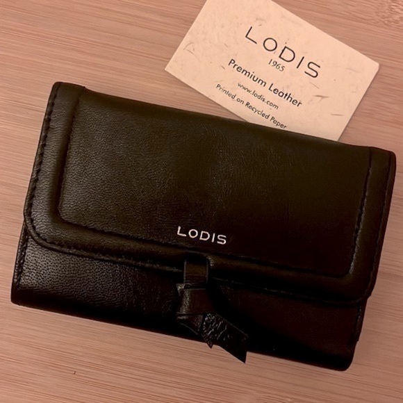 Brand New Lodis Genuine Leather Black Elia Medium Flap Wallet Compact RFID - Picture 16 of 16